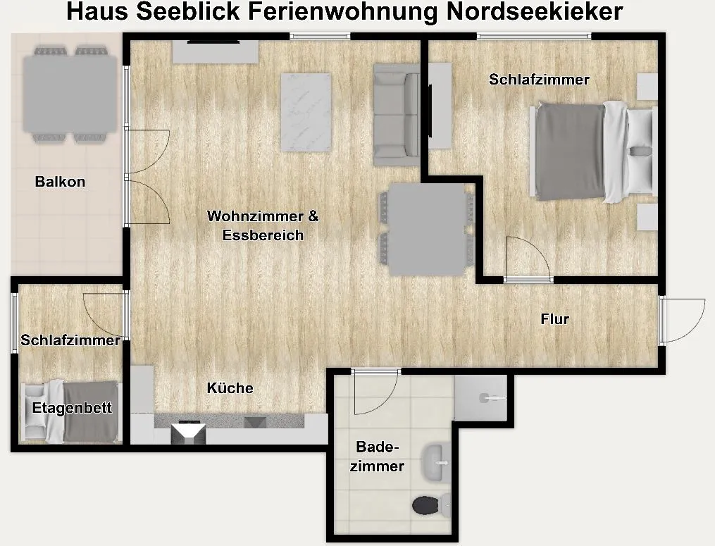 Haus Seeblick Ferienwohnung Nordseekieker Wangerooge - Grundriss