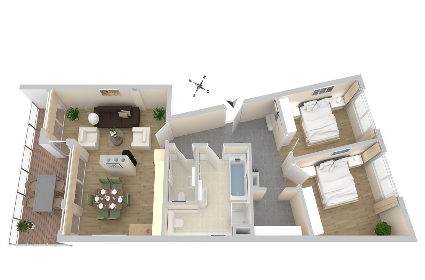 Müritzsonne Waren (Müritz) - Ferienwohnung Müritzsonne Hafenresidenz: Grundriss