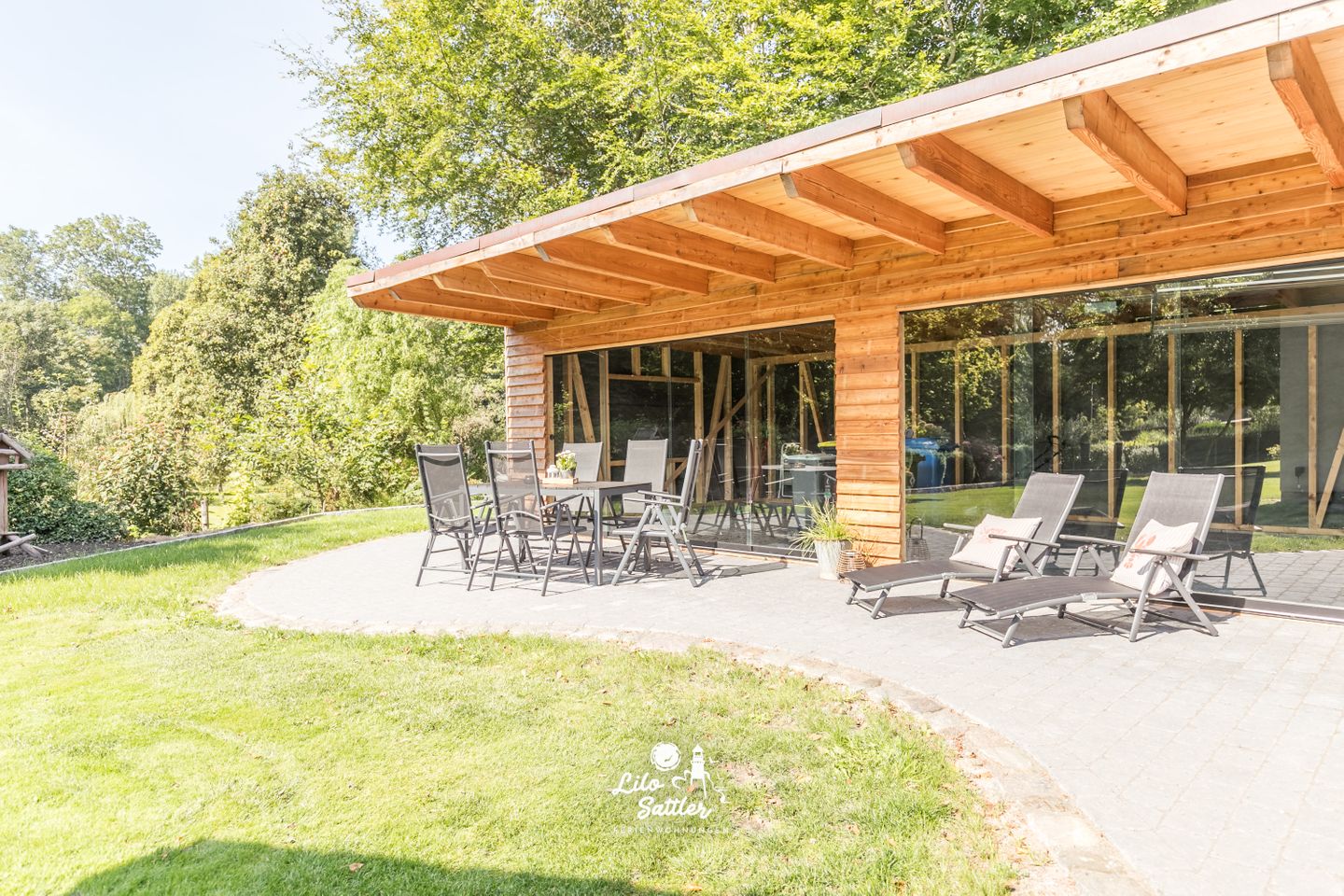 Ferienhus Süderdiek Terrasse