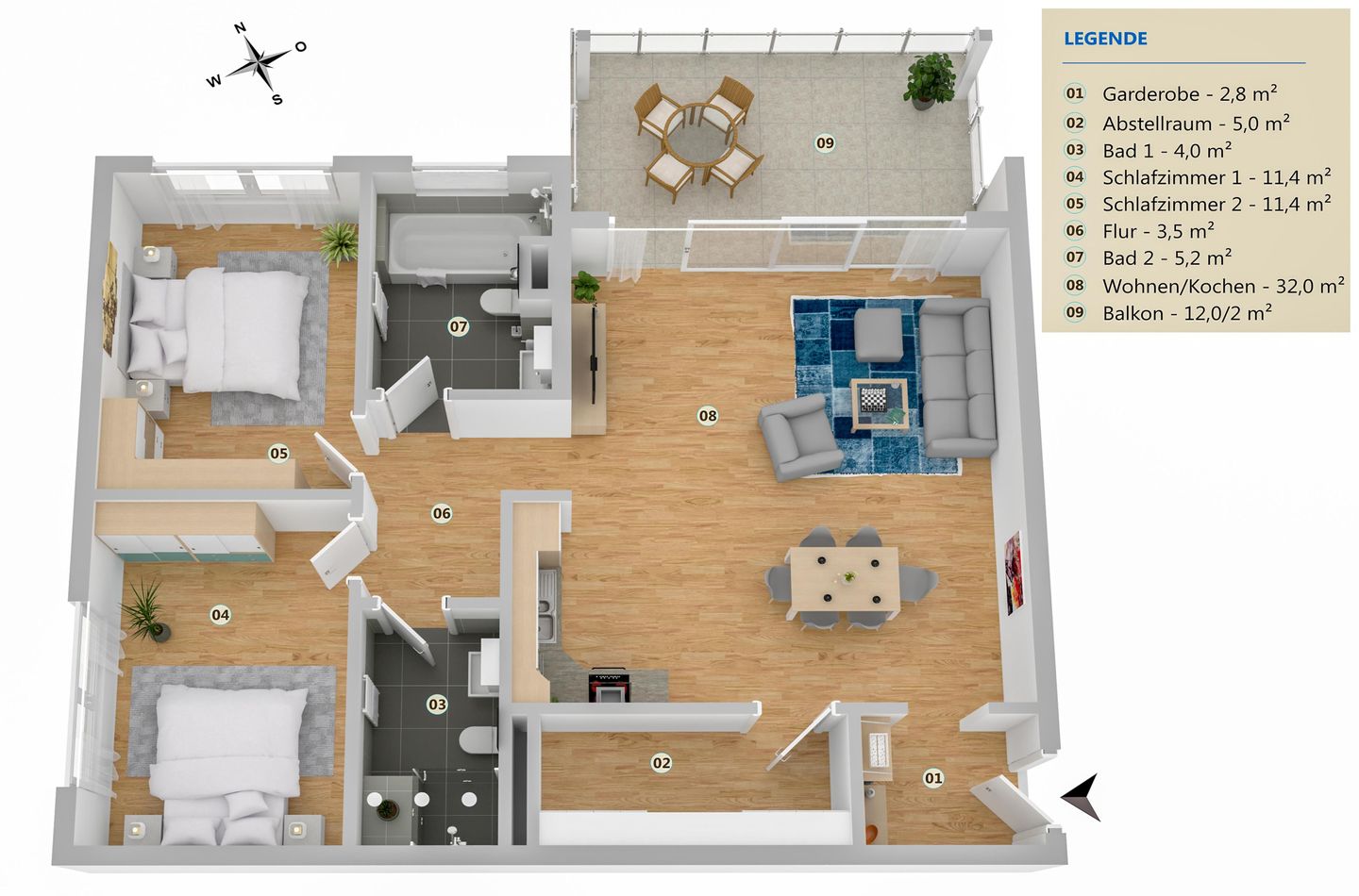 Inselsuite Malchow - Ferienwohnung Inselsuite Malchow Grundriss