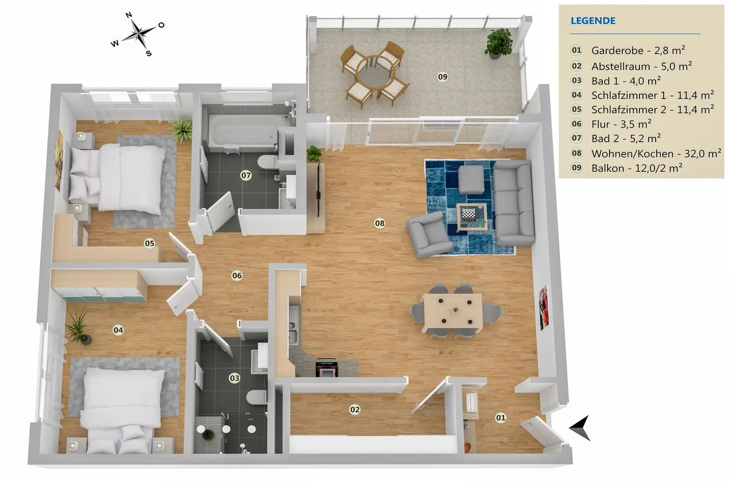  Inselsuite Malchow - Grundriss