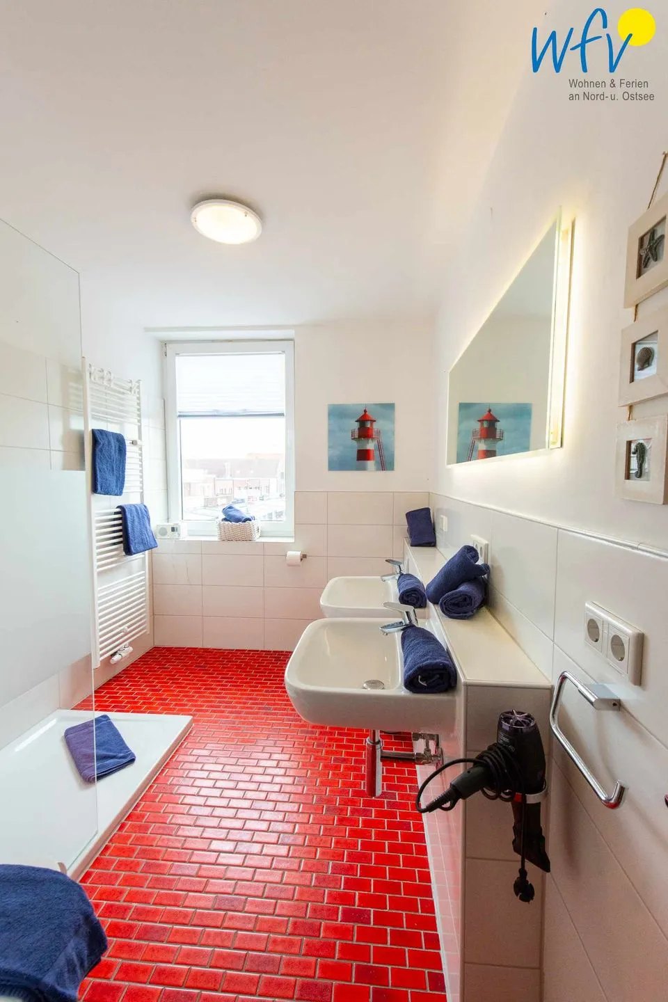 Ferienhaus Seeblick Ferienwohnung Strandglück Borkum - Badezimmer