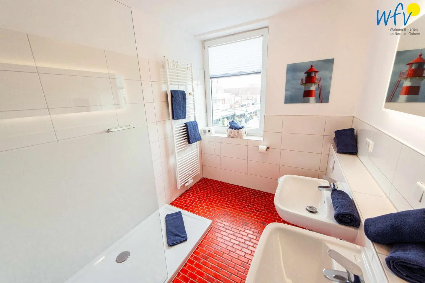 Ferienhaus Seeblick Ferienwohnung Strandglück Borkum - Badezimmer