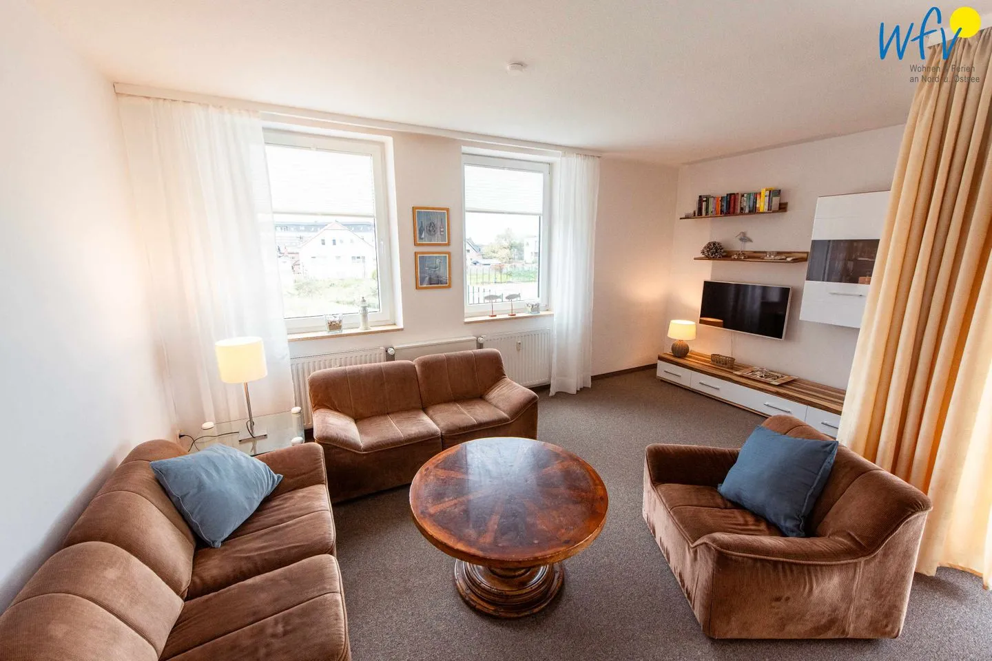 Ferienhaus Seeblick Ferienwohnung Strandglück Borkum - Wohnzimmer