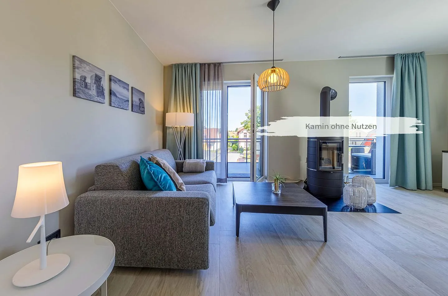 Große Strandperle Wustrow - Wohnzimmer