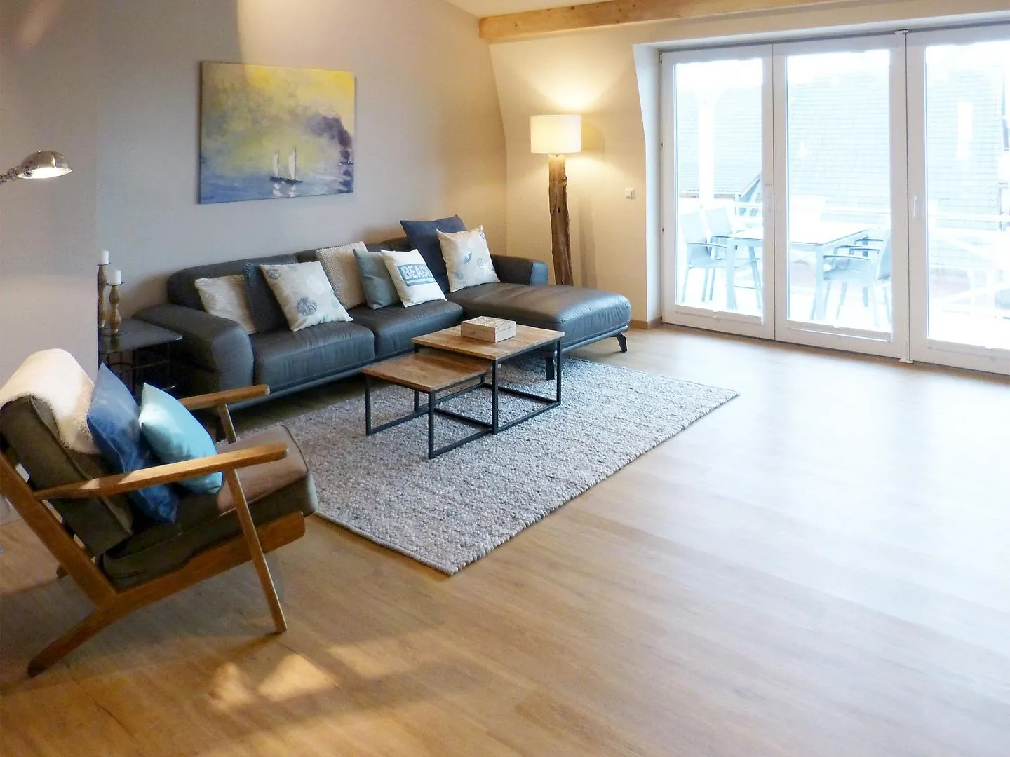 Haus *Weiße Düne* Ferienwohnung *Weiße Düne 7* Wittdün auf Amrum - Wohnzimmer in der Ferienwohnung Weiße Düne 7 in Wittdün auf Amrum