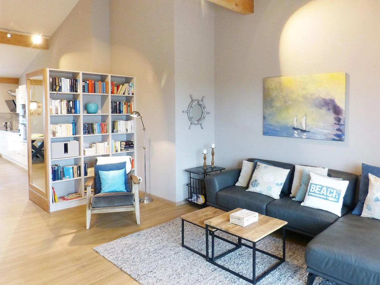 Haus *Weiße Düne* Ferienwohnung *Weiße Düne 7* Wittdün auf Amrum - Wohnzimmer in der Ferienwohnung Weiße Düne 7 in Wittdün auf Amrum