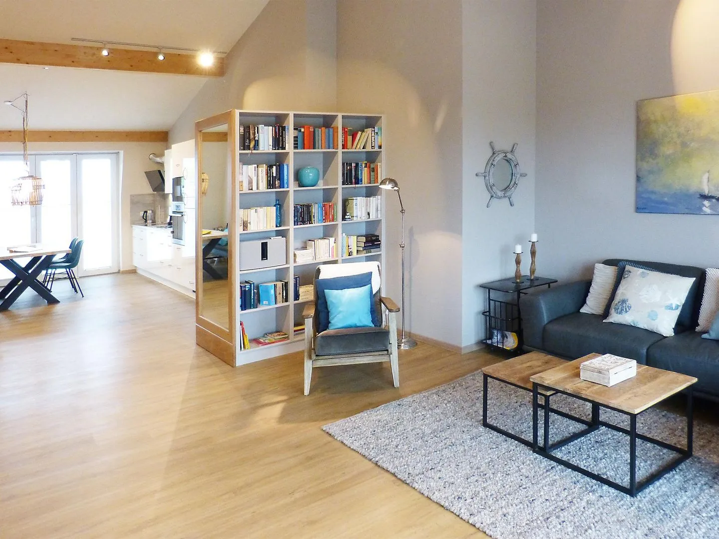 Haus *Weiße Düne* Ferienwohnung *Weiße Düne 7* Wittdün auf Amrum - Wohnzimmer in der Ferienwohnung Weiße Düne 7 in Wittdün auf Amrum