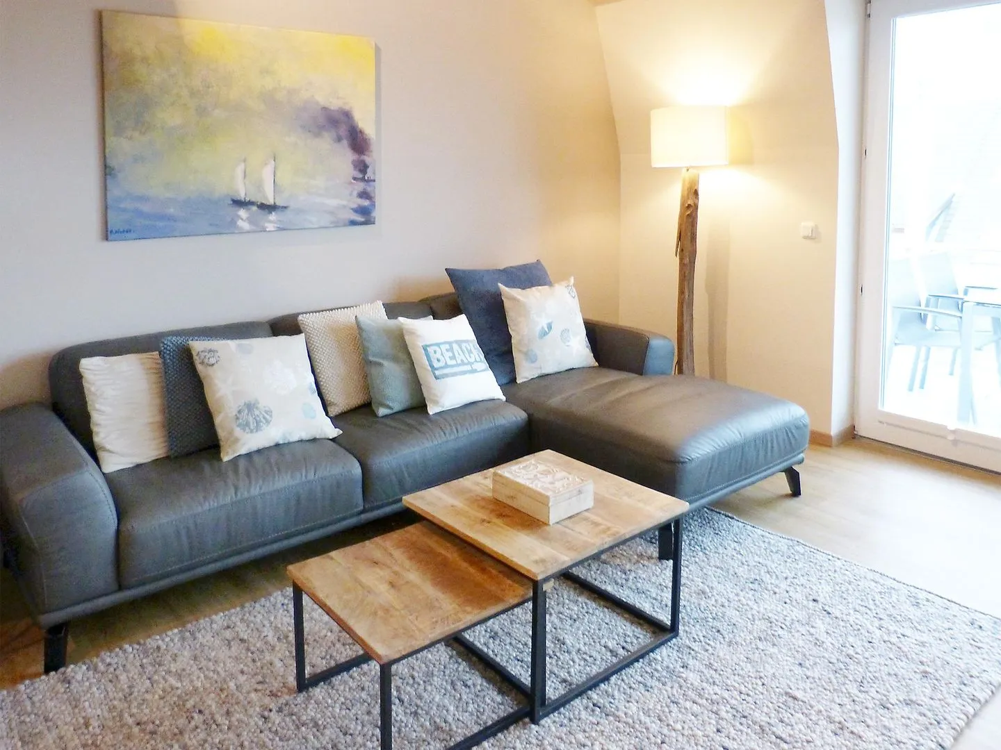 Haus *Weiße Düne* Ferienwohnung *Weiße Düne 7* Wittdün auf Amrum - Wohnzimmer in der Ferienwohnung Weiße Düne 7 in Wittdün auf Amrum