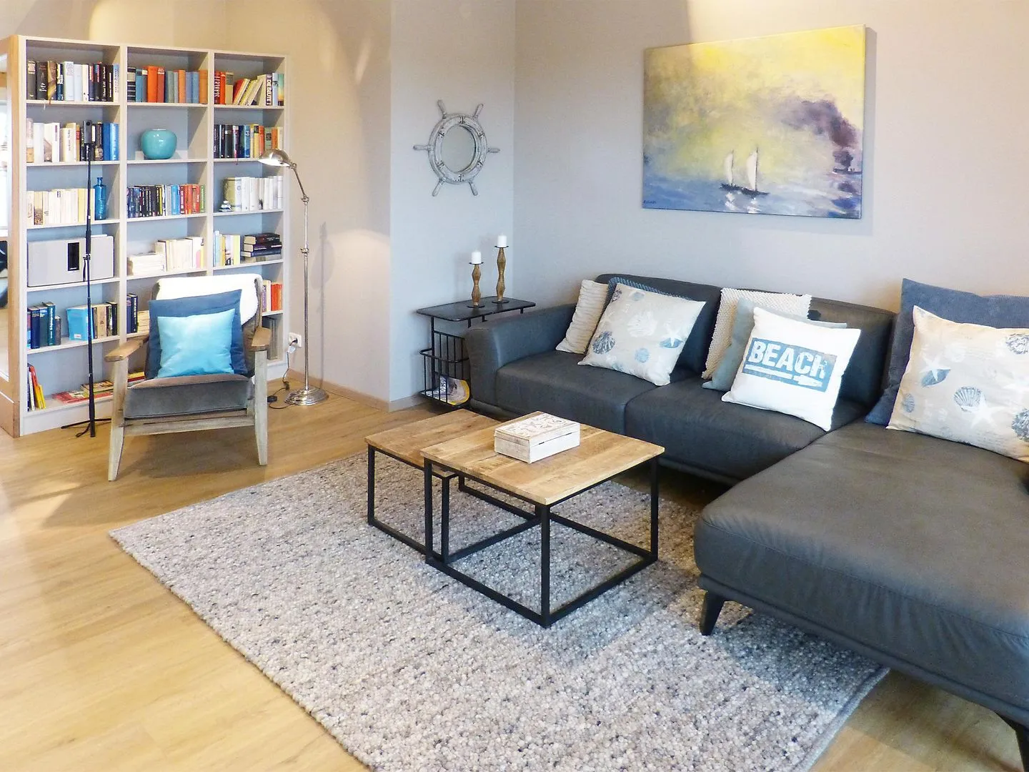 Haus *Weiße Düne* Ferienwohnung *Weiße Düne 7* Wittdün auf Amrum - Wohnzimmer in der Ferienwohnung Weiße Düne 7 in Wittdün auf Amrum