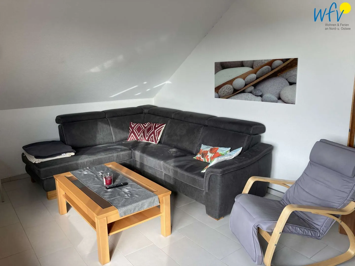 Ferienhaus Kiebitzdelle-Leegde 10 Ferienwohnung Backhaus Borkum - Wohnzimmer