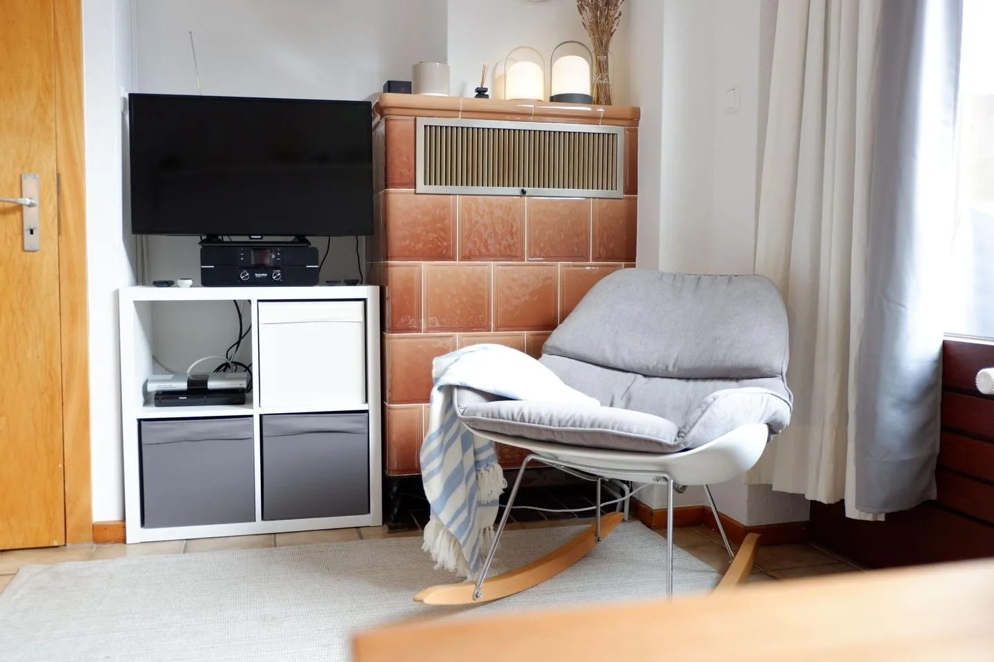 Ferienhaus an der Au Dahme - TV mit DVD-/Hifi-Player im Wohnbereich