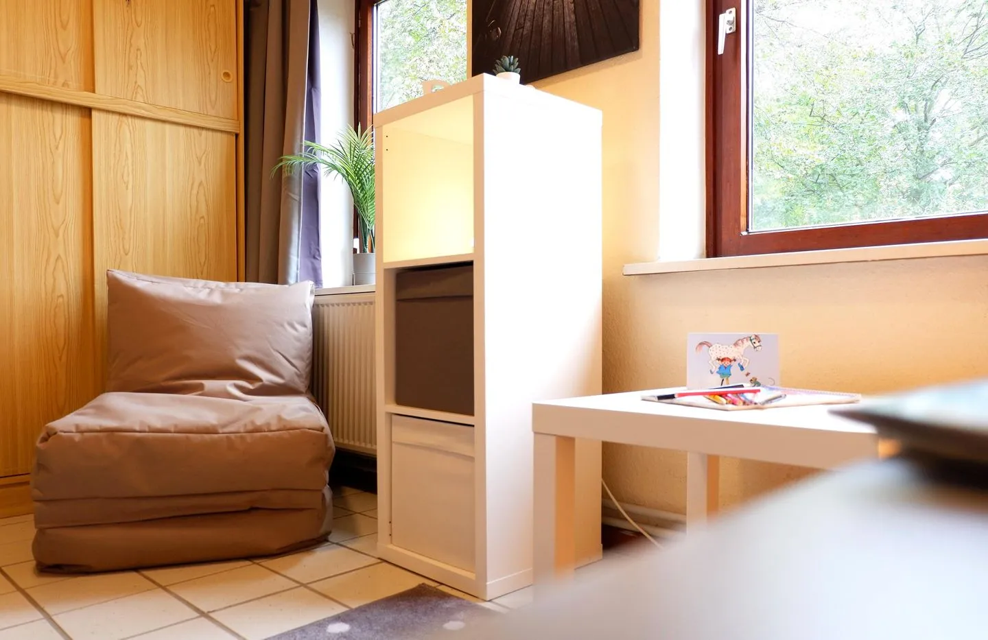 Ferienhaus an der Au Dahme - Gemütlicher Sitzsack im Kinderzimmer