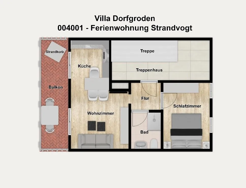 Villa Dorfgroden Ferienwohnung Strandvogt Wangerooge - Grundriss