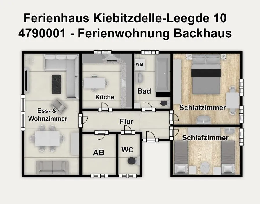 Ferienhaus Kiebitzdelle-Leegde 10 Ferienwohnung Backhaus Borkum - Grundriss