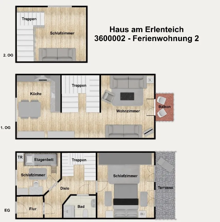 Haus am Erlenteich Ferienwohnung 2 Juist - Grundriss