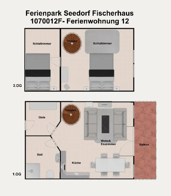 Ferienpark Seedorf Fischerhaus - Ferienwohnung 12 Rügen - Sellin - Grundriss