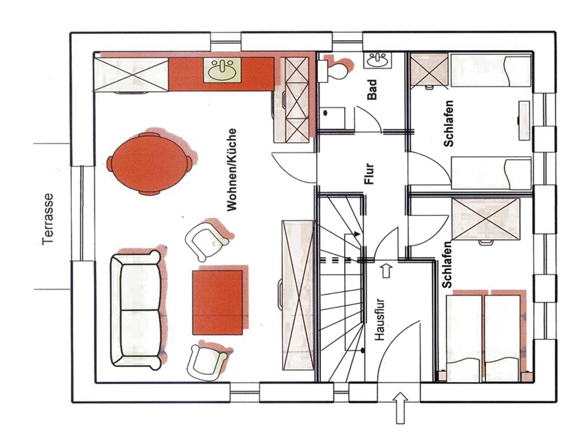 Ferienwohnung Westwind Borkum - Grundriss