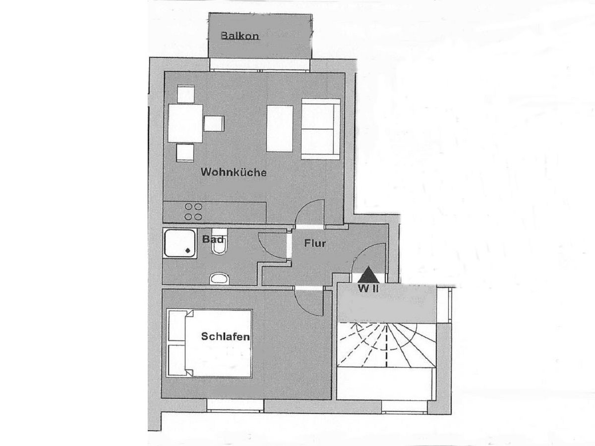 Haus Nordstrand - Ferienwohnung 2 Borkum - Grundriss