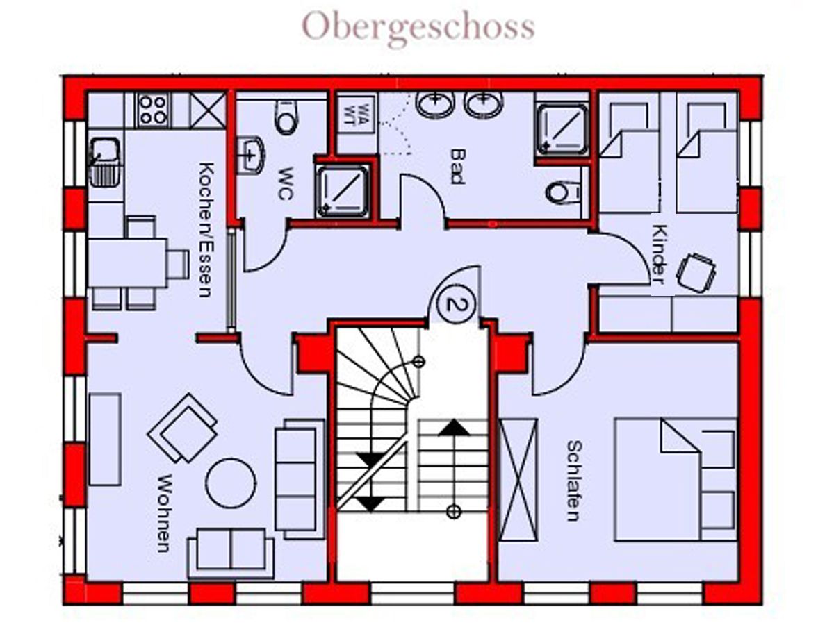 Villa Wilhelmine - Ferienwohnung Wiebke Borkum - Grundriss