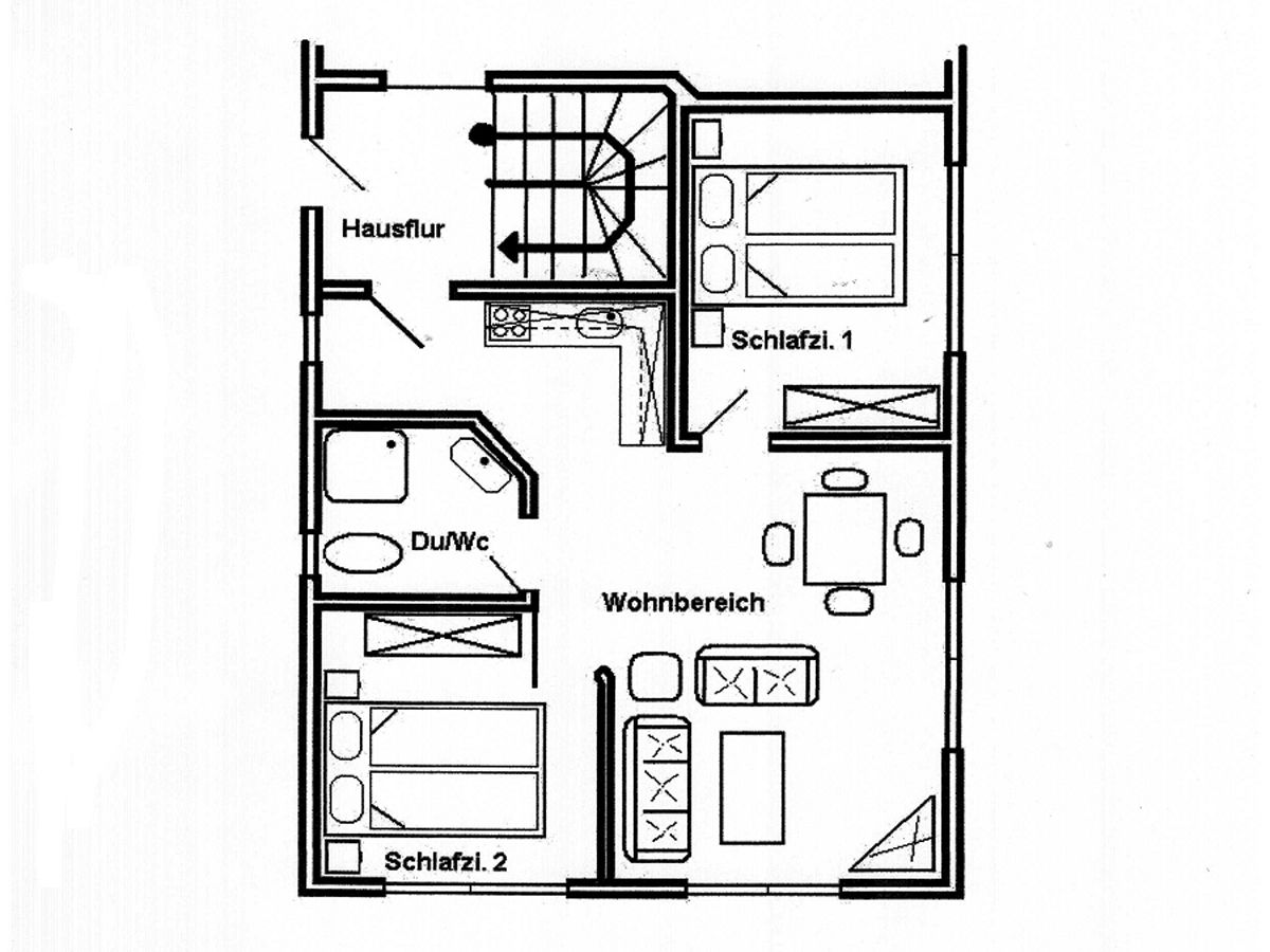 Haus Strandloperke - Ferienwohnung Seehund Borkum - Grundriss