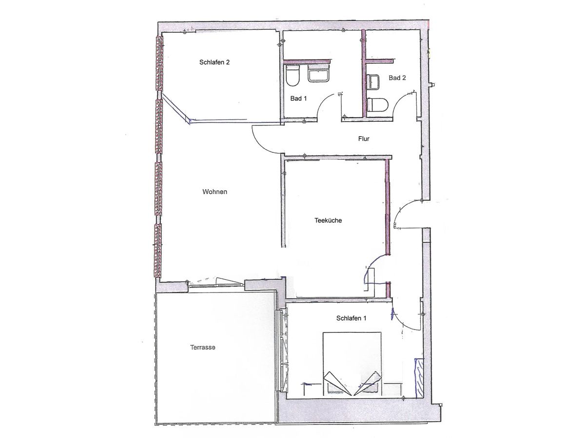 Borkumer Hof - Ferienwohnung 1 - Elke Borkum - Grundriss