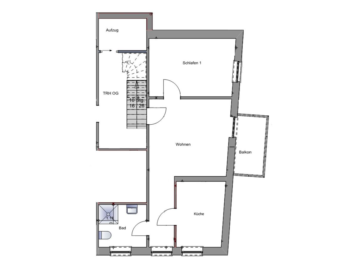 Borkumer Hof - Ferienwohnung 4 - Tüskendör Borkum - Grundriss