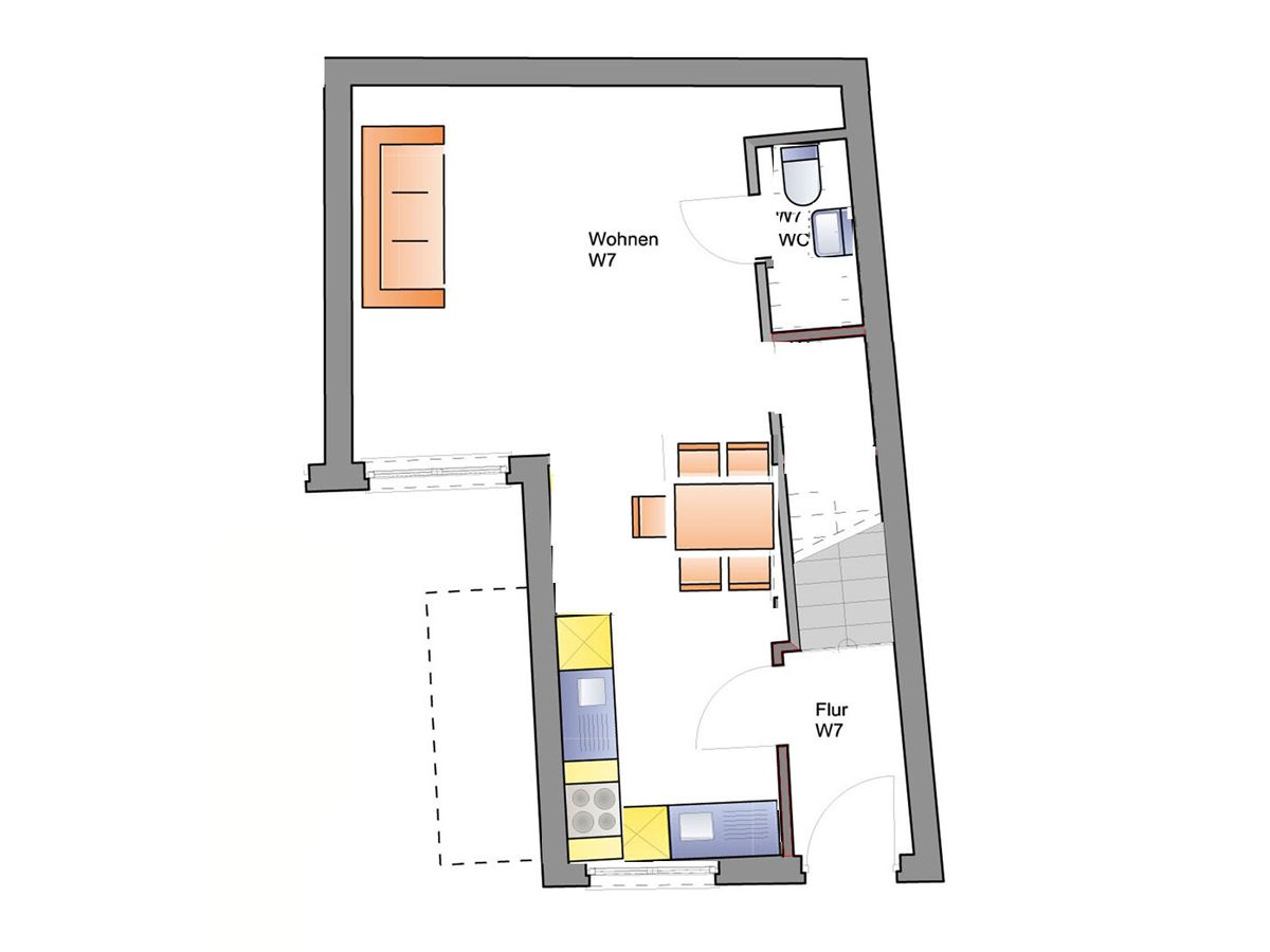  Borkumer Hof - Ferienwohnung 7 - Haus Elisa Borkum - Grundriss