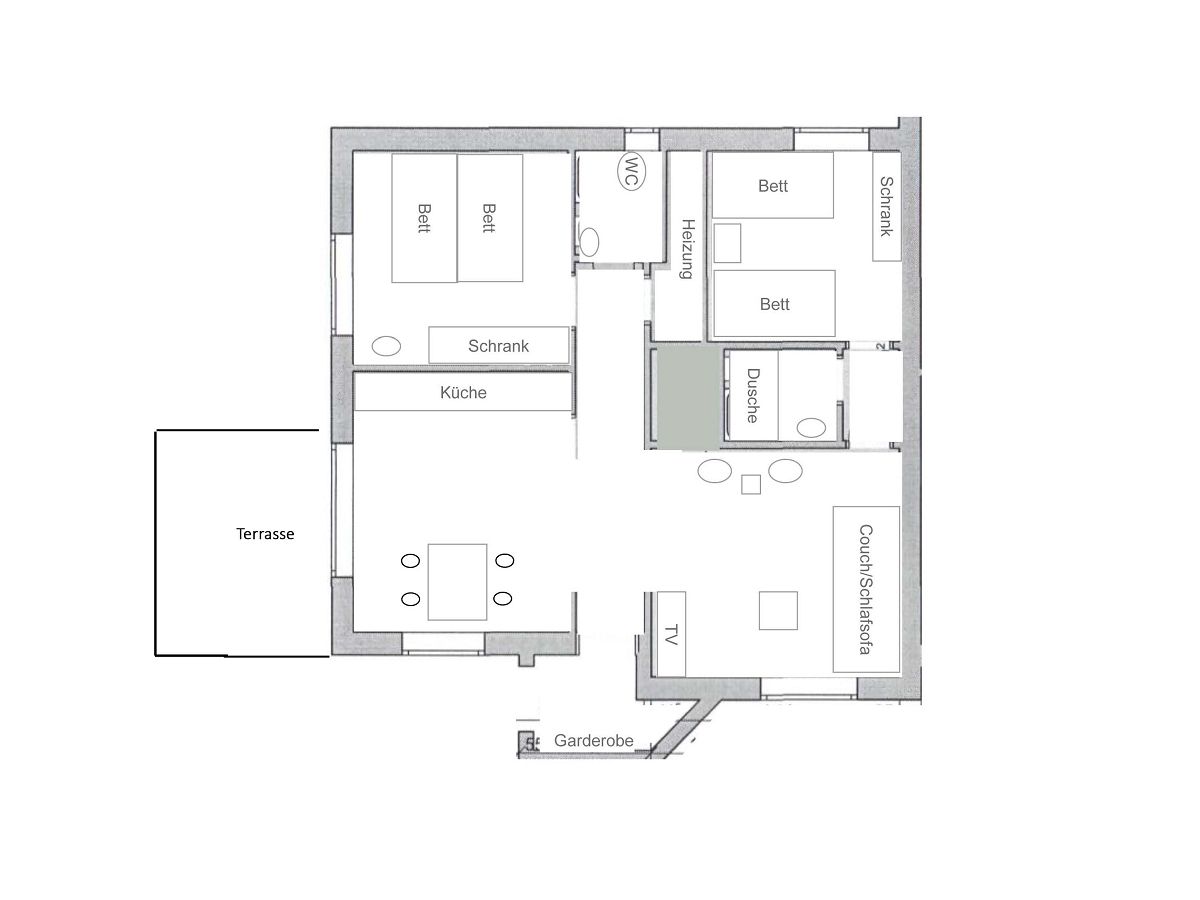 Haus Nordstrand - Ferienwohnung 4 Borkum - Grundriss