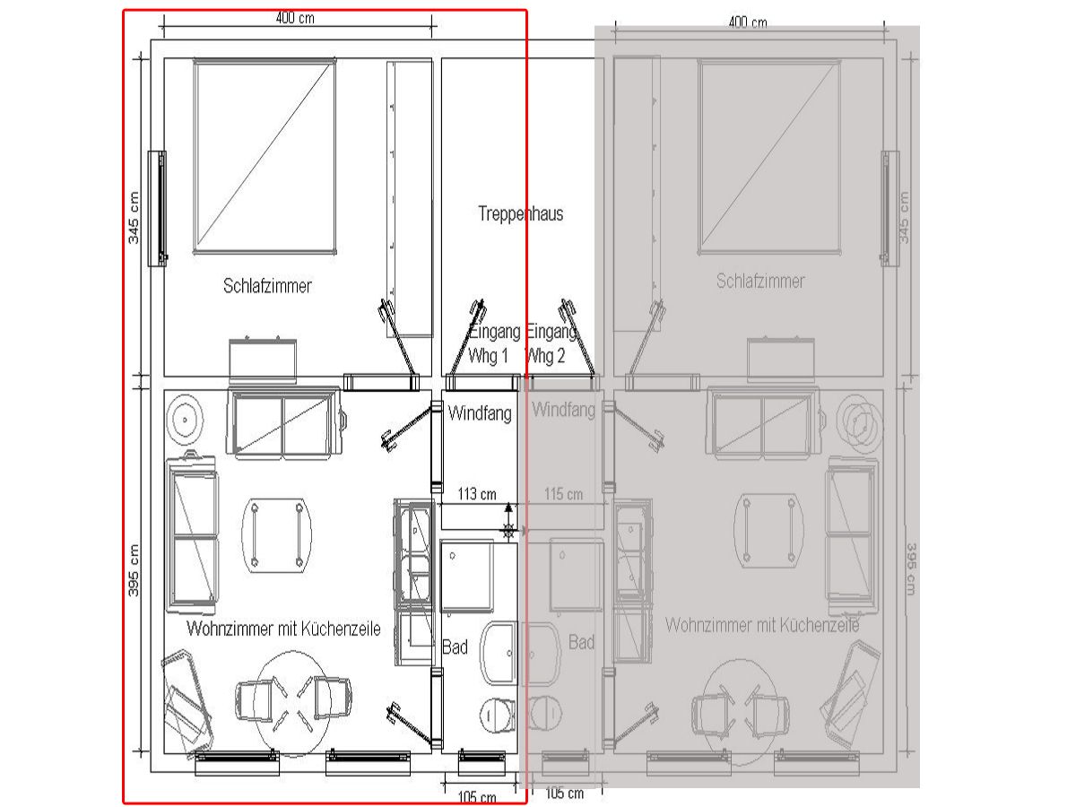 Hus up de D - Ferienwohnung 1 Borkum - Grundriss