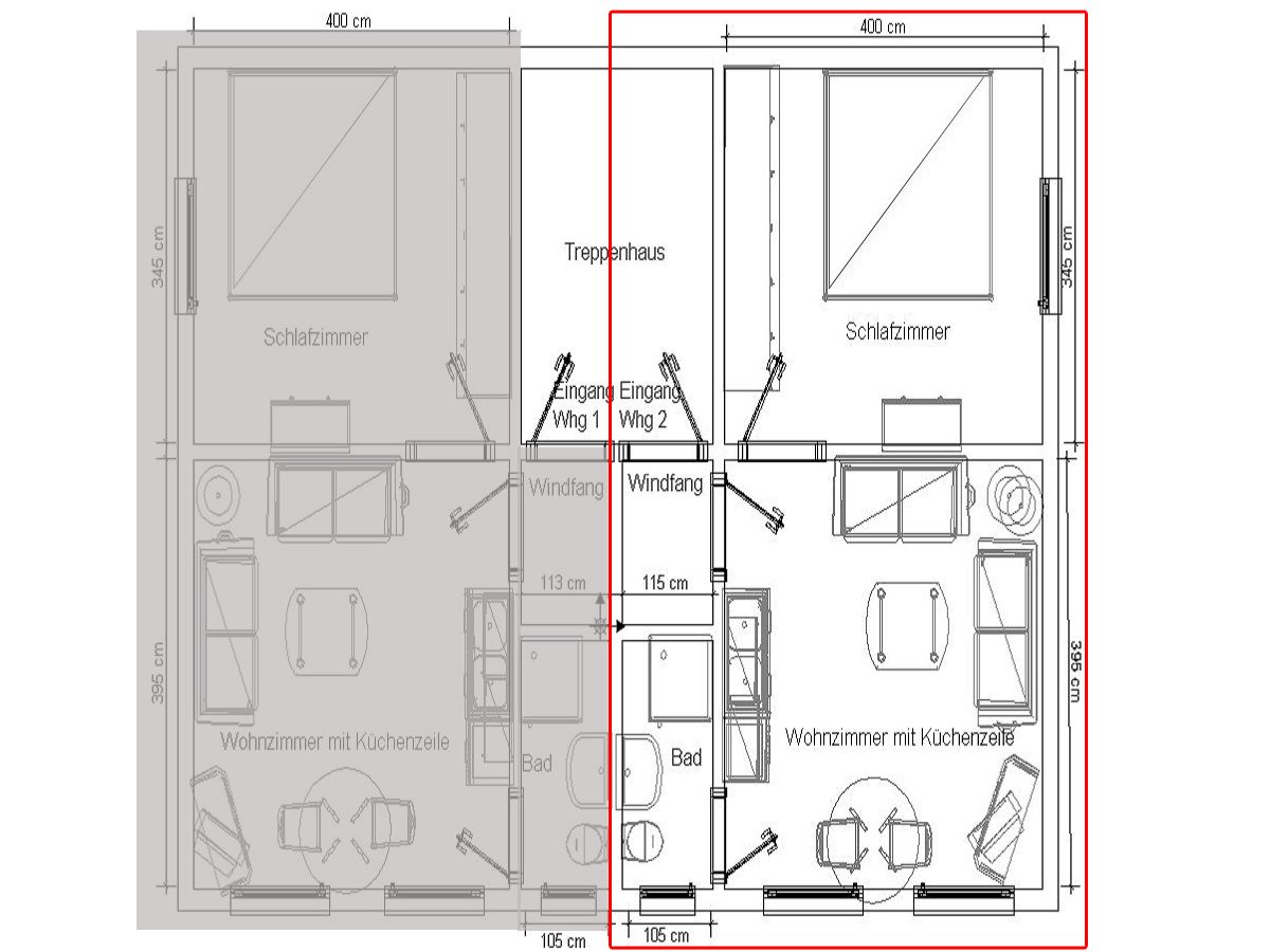  Hus up de D - Ferienwohnung 2 Borkum - Grundriss