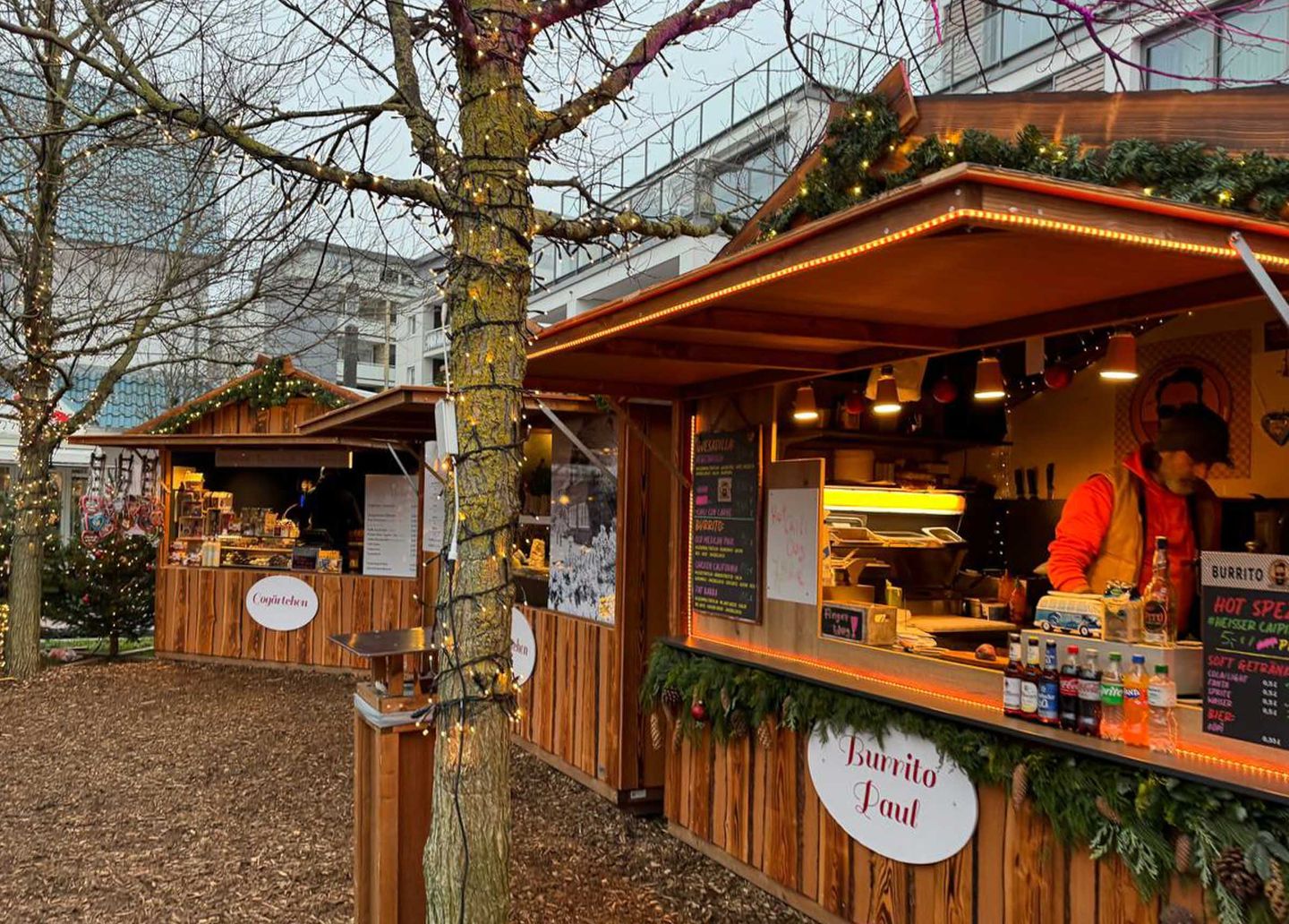 Wintermarktstände in Westerland