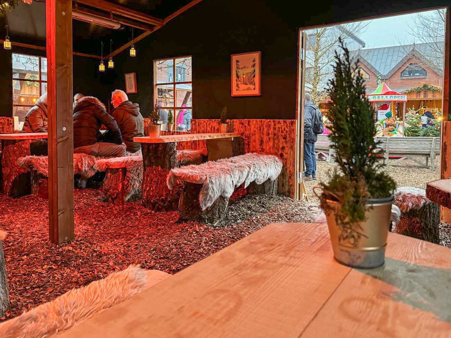 Stadl für Weihnachtsfeiern auf dem Wintermarkt