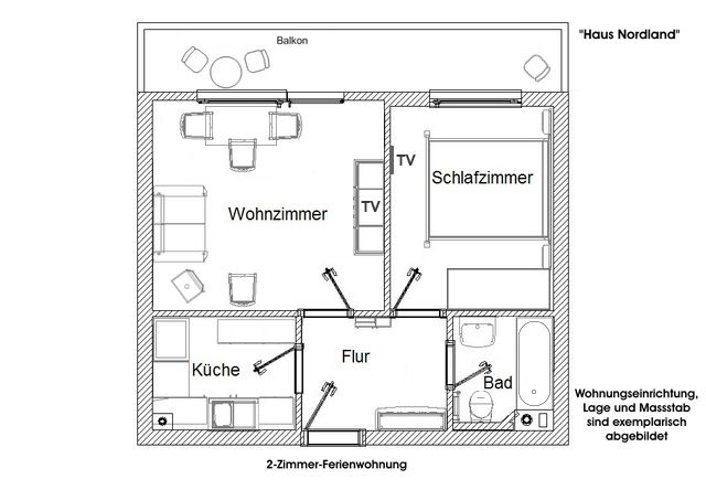 Ferienwohnung im Haus Nordland App 83 Westerland - Grundriss
