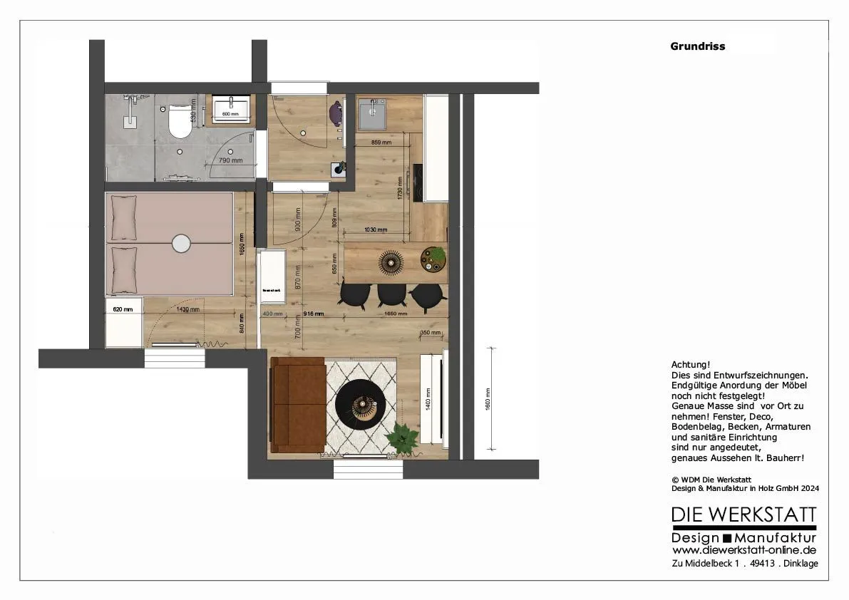 Haus am Dorfbrunnen Ferienwohnung Strandfloh Wangerooge - Grundriss