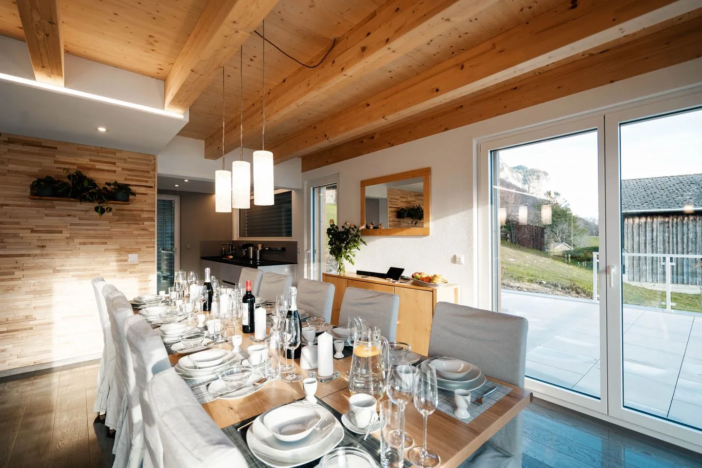 Chalet Lehni mit separatem Apartment Amden - Wohnzimmer