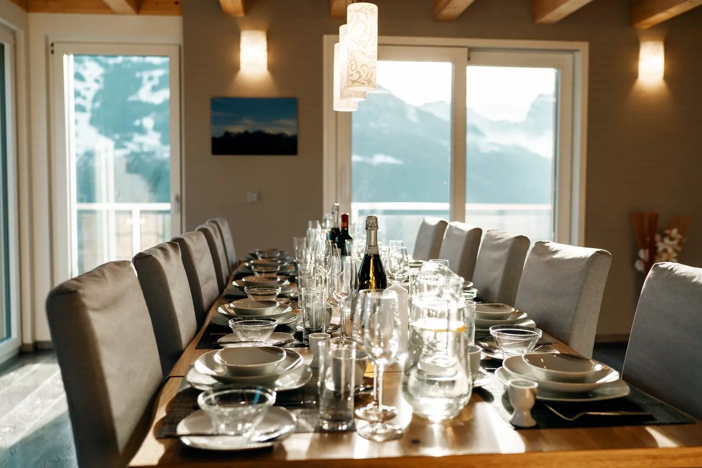 Chalet Lehni mit separatem Apartment Amden - Wohnzimmer