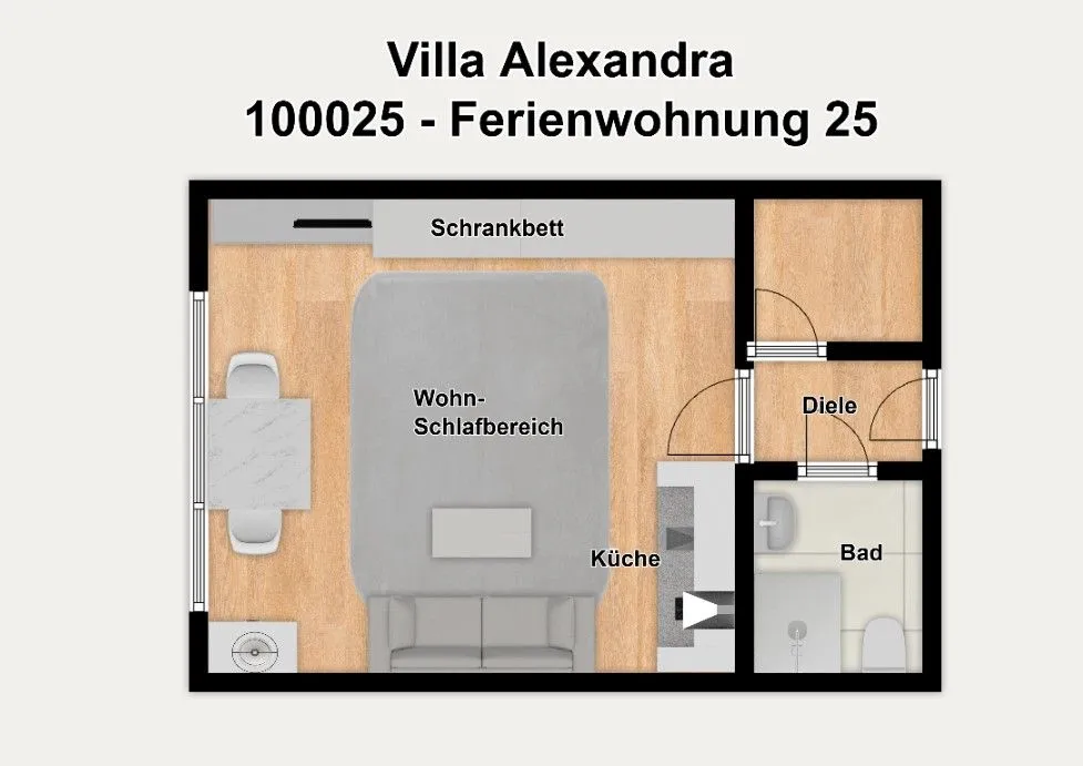 Villa Alexandra Ferienwohnung 25 Wangerooge - Grundriss