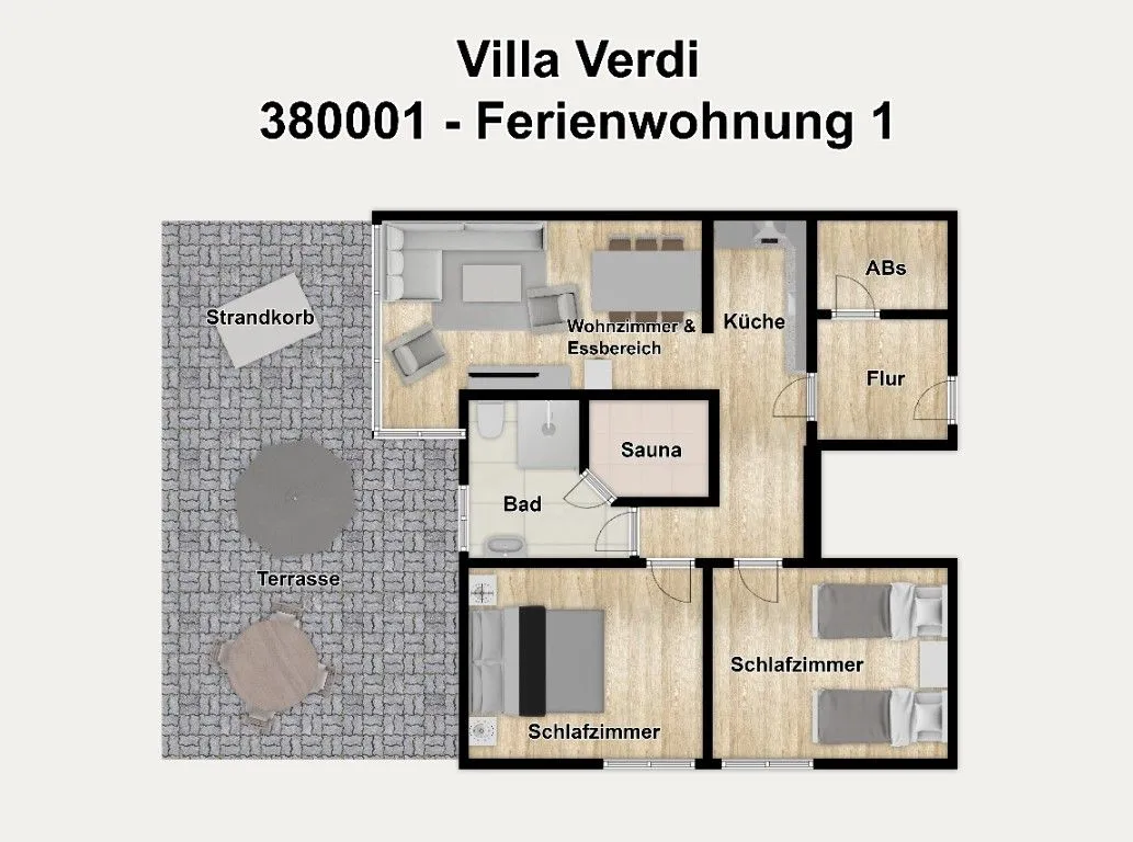 Villa Verdi Ferienwohnung 1 Wangerooge - Grundriss
