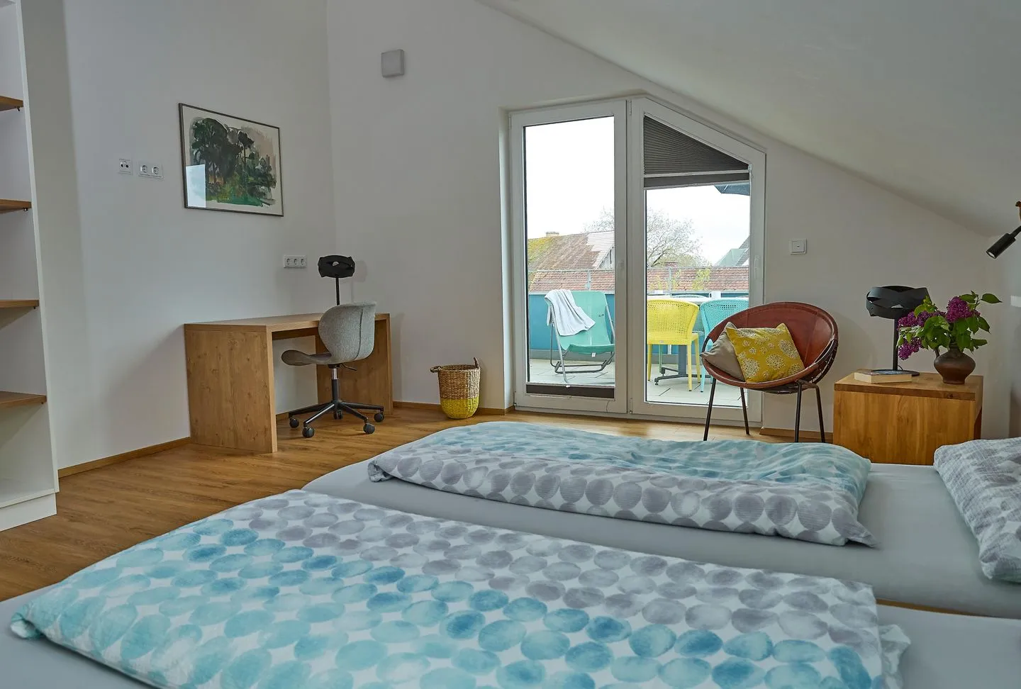 EntdeckerFERIEN Apartment Bergblick mit großem Balkon 7/7 DG Bodensee - Schlafzimmer