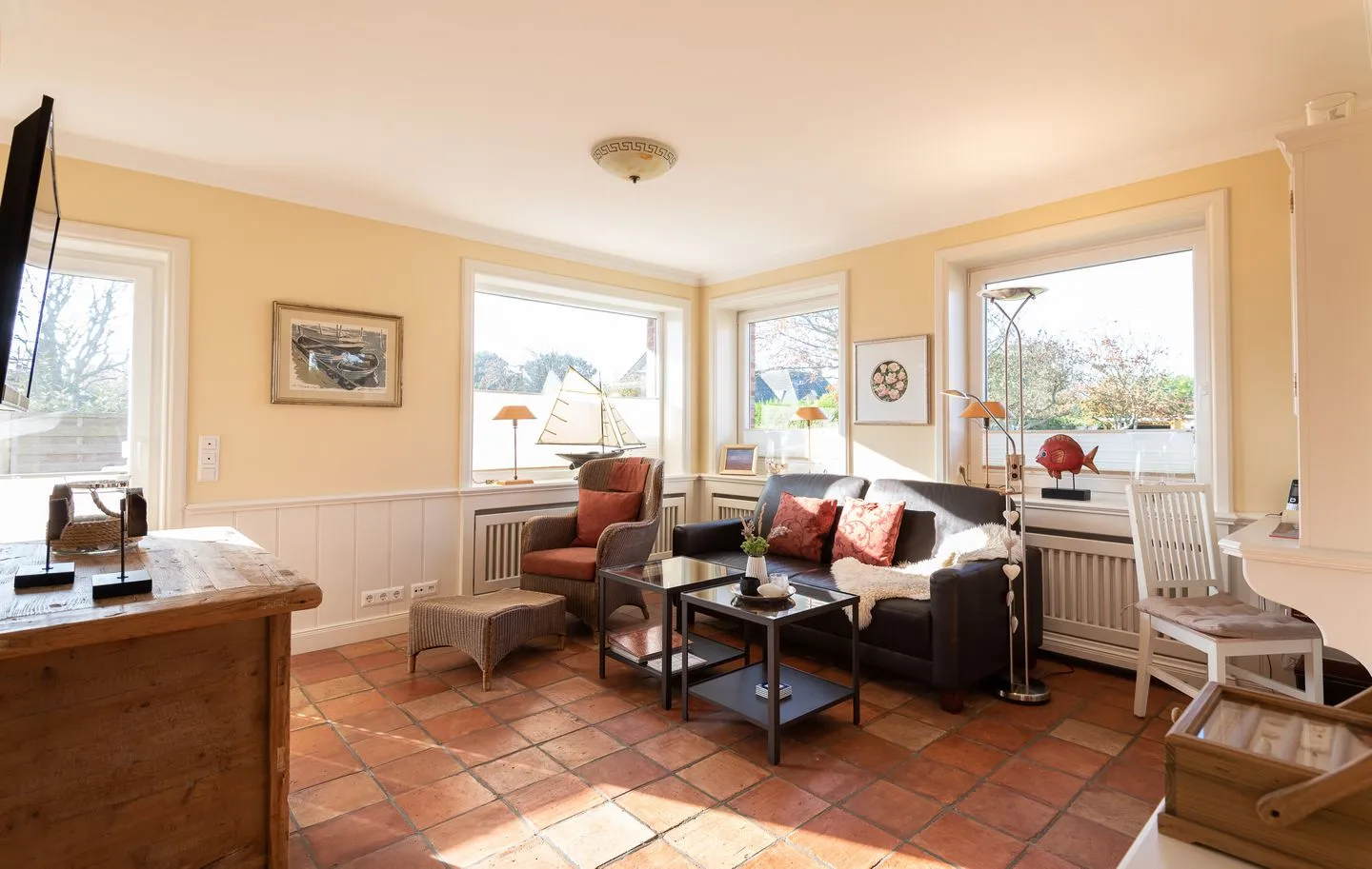 Haus Sonnenstrahl, Whg. 1 Westerland - Wohnzimmer
