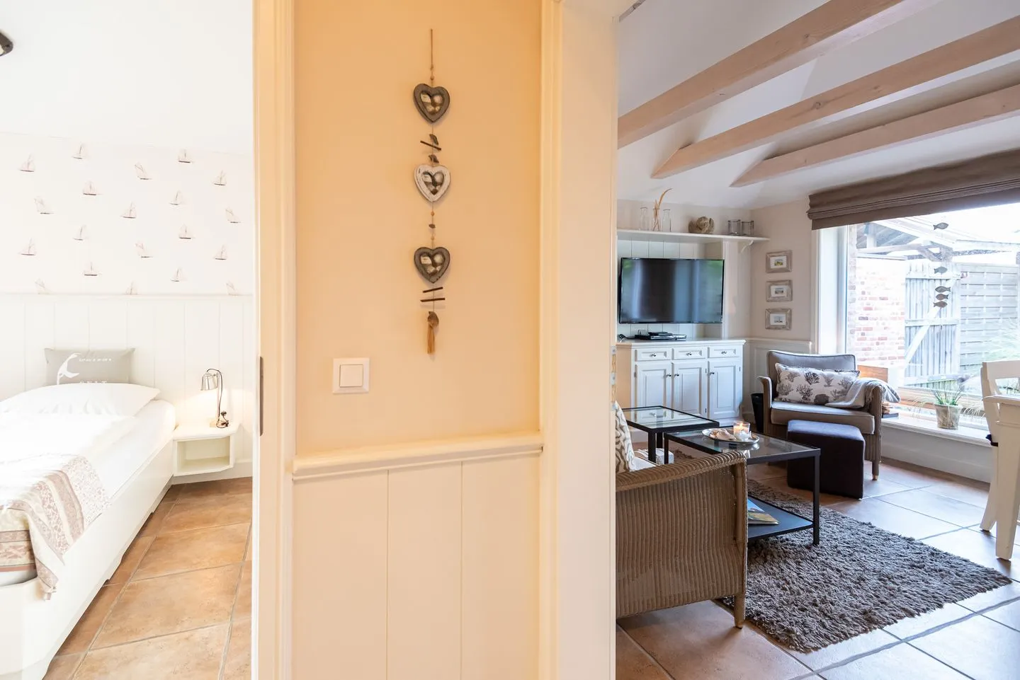 Haus Sonnenstrahl, Strandhaus Westerland - Wohnzimmer