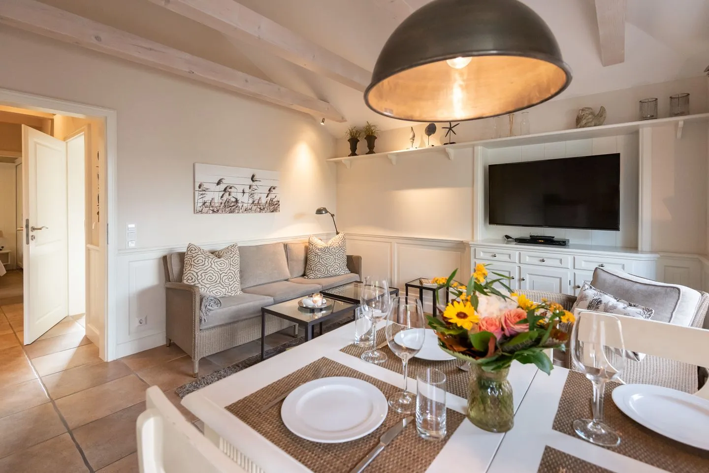 Haus Sonnenstrahl, Strandhaus Westerland - Wohnzimmer