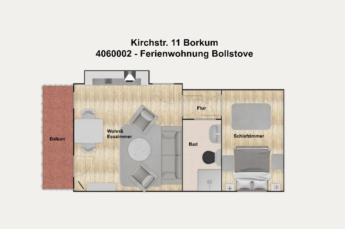 Kirchstr. 11 Borkum Ferienwohnung Bollstove Borkum - Grundriss