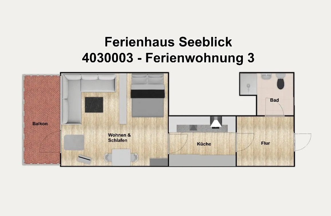 Ferienhaus Seeblick Ferienwohnung 3 Borkum - Grundriss
