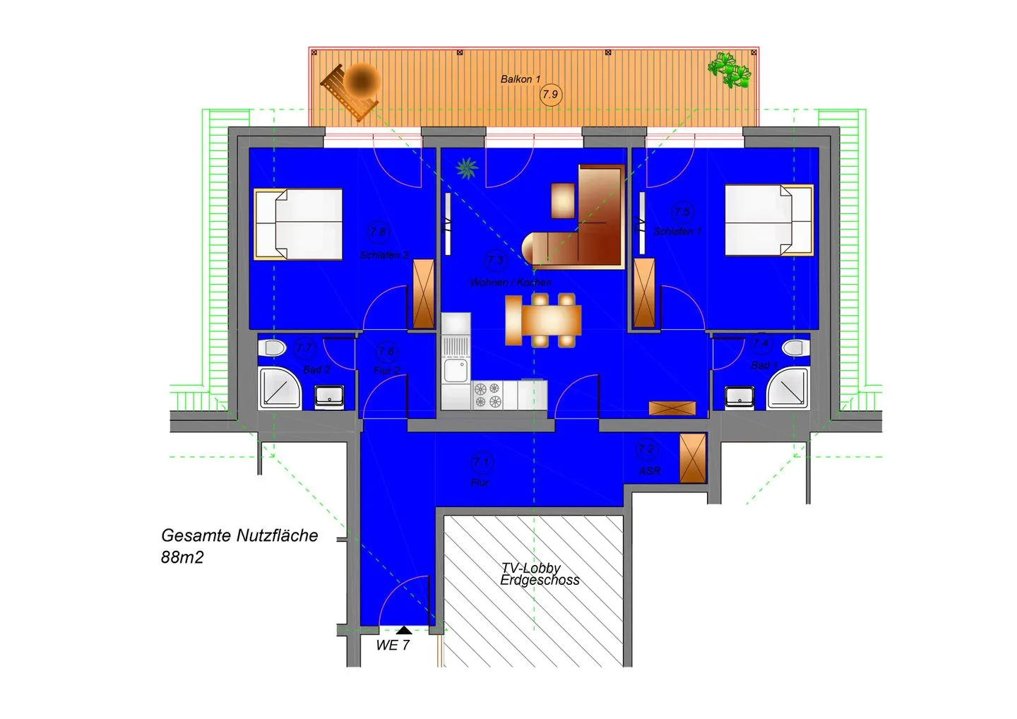 Wohnung 7 - Suite Heimdall Lobbe - Grundriss