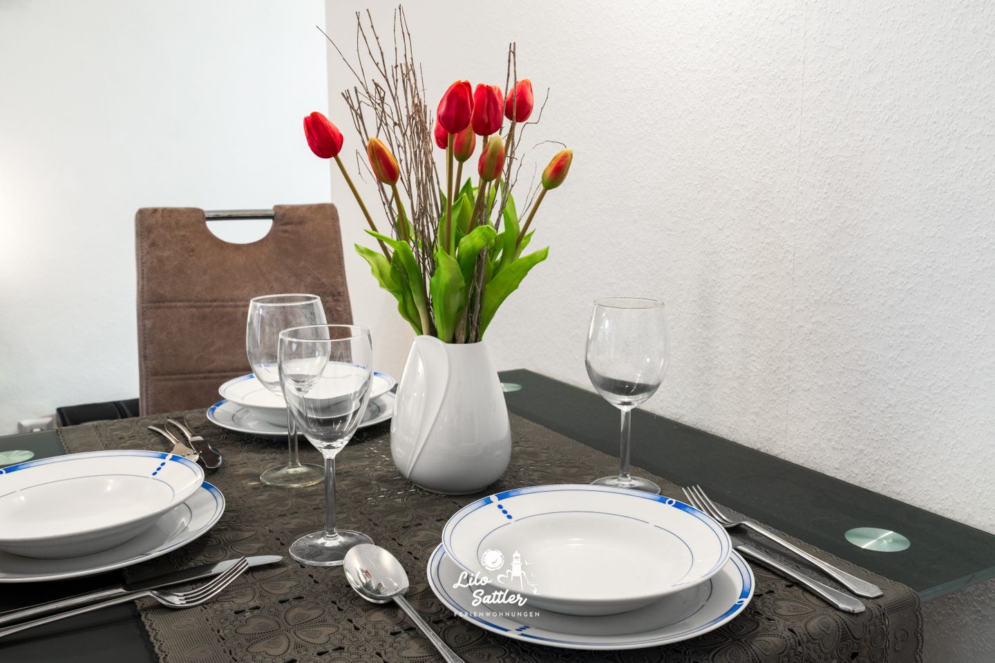 Ferienwohnung  "Küstenherz", Wohnzimmer, Esstisch