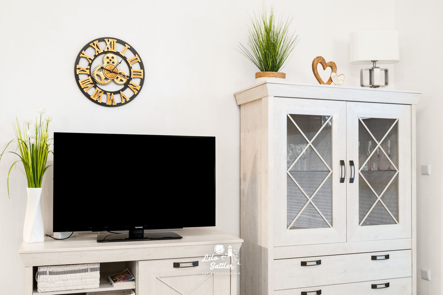 Ferienwohnung  "Küstenherz", Wohnzimmer, TV