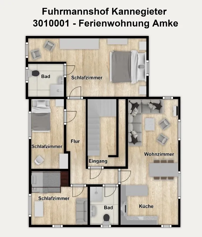 Fuhrmannshof Ferienwohnung Amke Juist - Grundriss