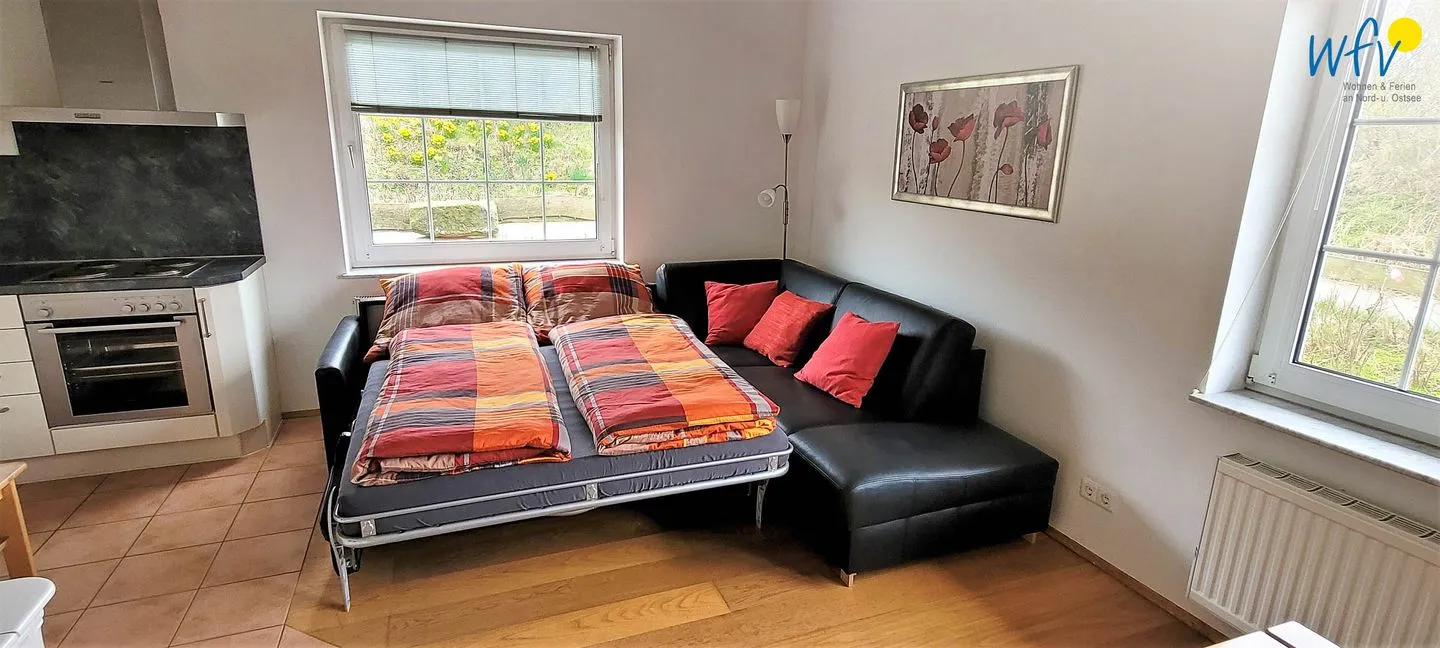 Fuhrmannshof Ferienwohnung Cassen Juist - Schlafmöglichkeiten im Wohnzimmer